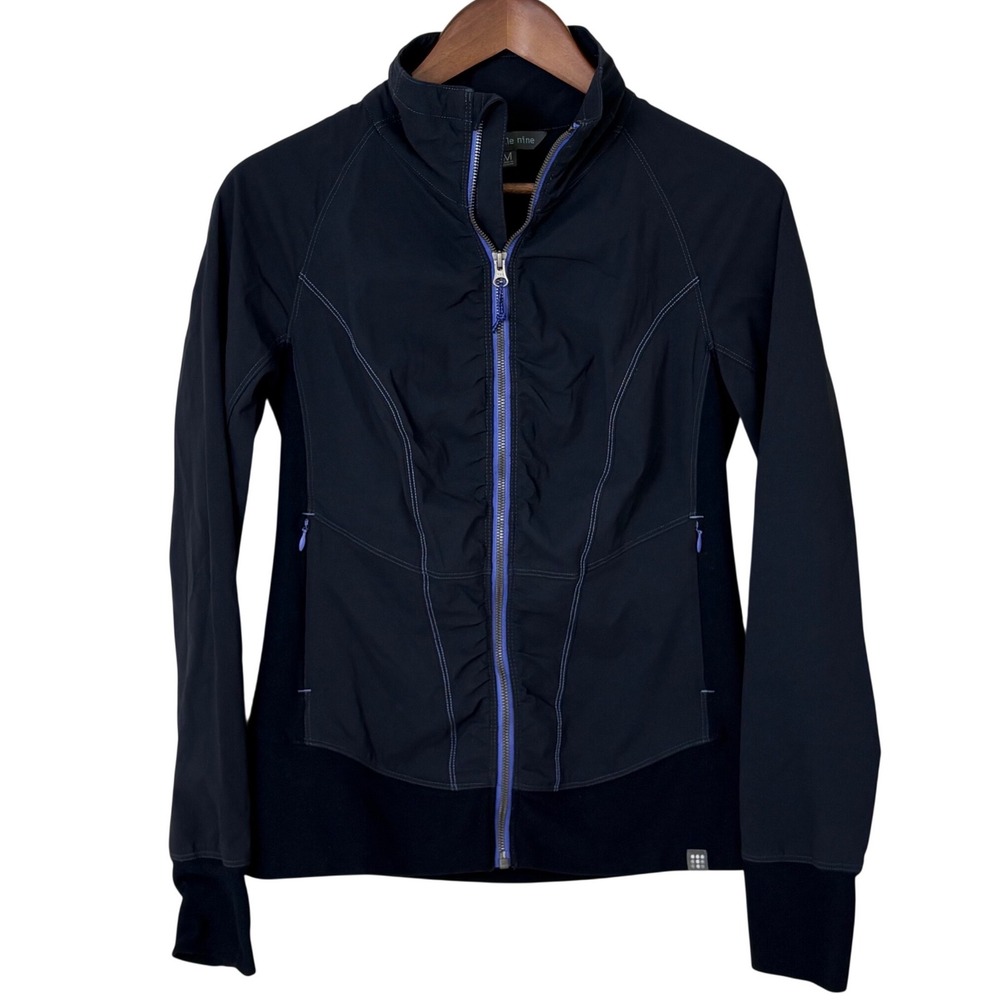 Title Nine Full Zip Jacket Womens M Navy Blue Gorpcore Tennis Layer Athletic